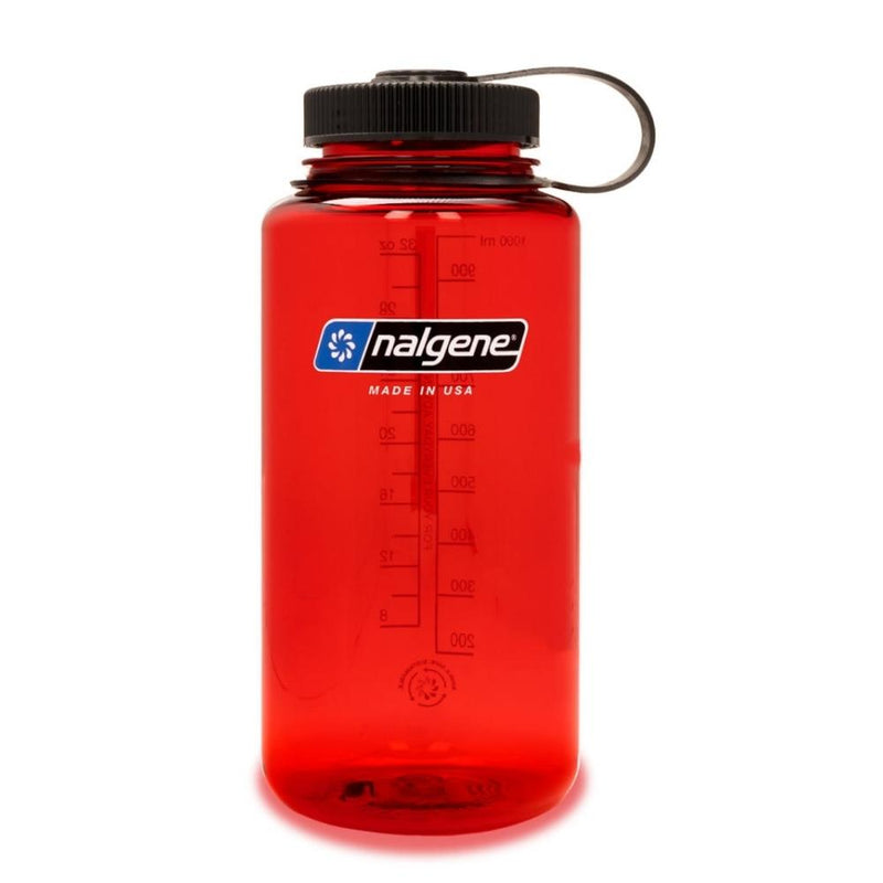 Botella Nalgene Sostenible Boca Ancha 32 OZ (1L) RED W BLACK CAP 348605