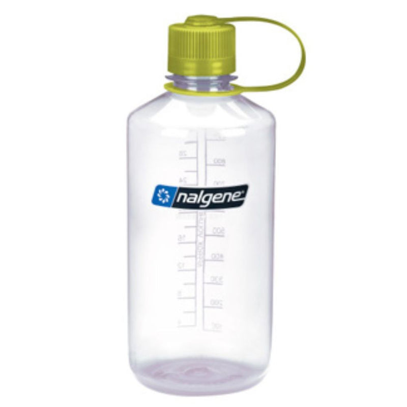 Botella Nalgene Sostenible boca Angosta 32 oz (1L) CLEAR W GREEN CLOS