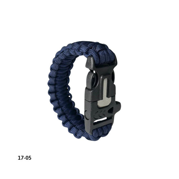 Pulsera Paracord con Silbato y Pedernal Azul Oscuro (17-05)