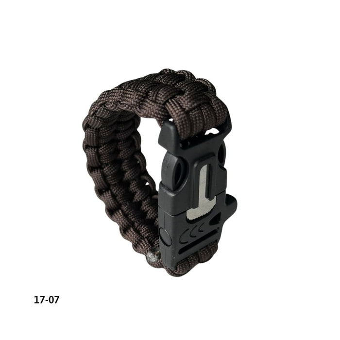 Pulsera Paracord con Silbato y Pedernal Café (17-07)