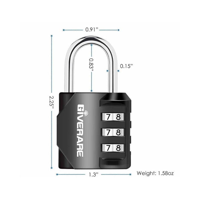 Candado de Combinación de 3 Dígitos Giverare