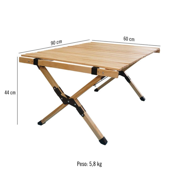 Mesa Plegable de Camping Pine Wood