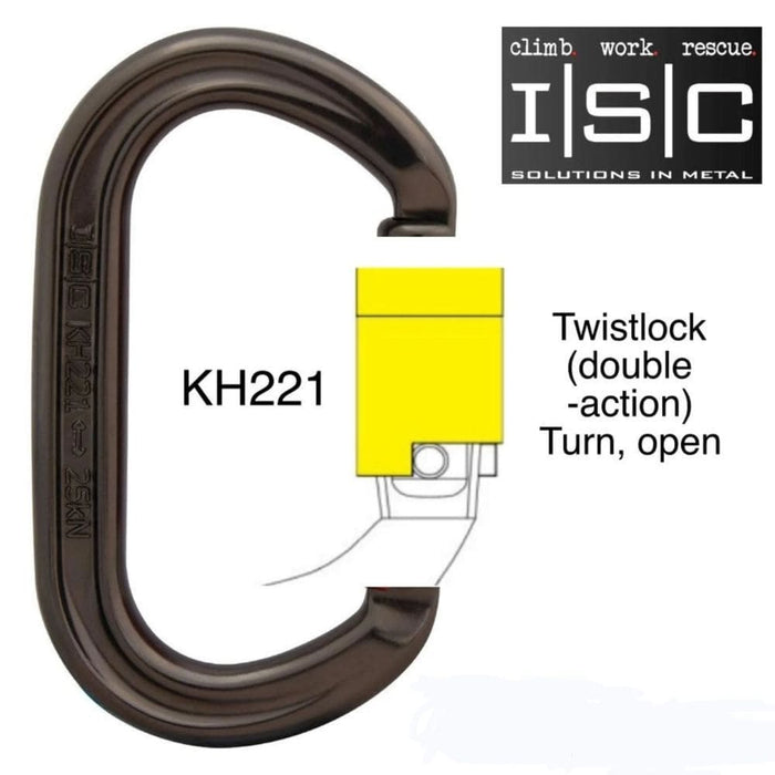 Mosquetón Alu/Aut Ovalado Twistlock Offset 25kN ISC