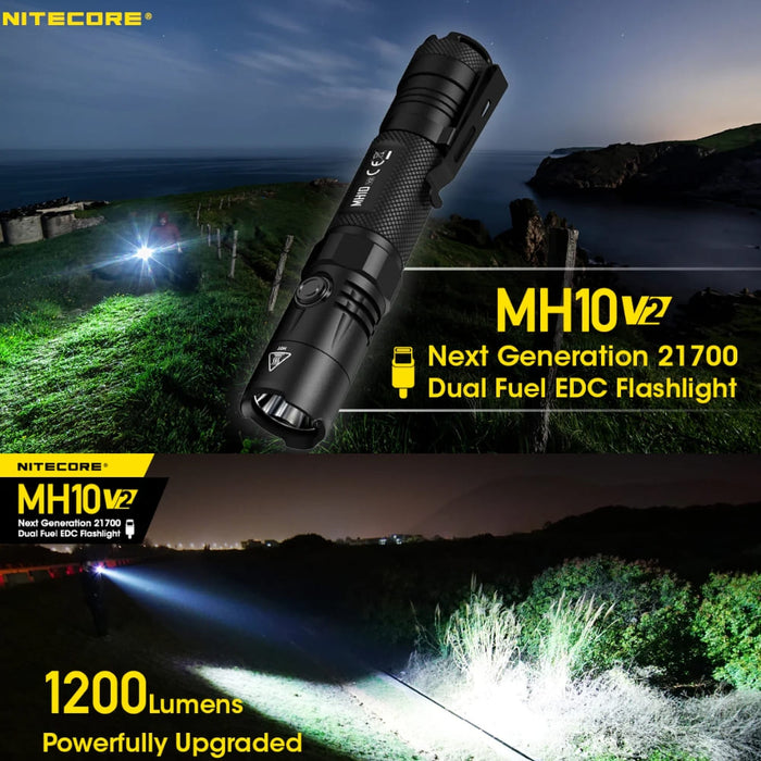 Linterna Nitecore MH10 V2 1200 Lúmenes 202m