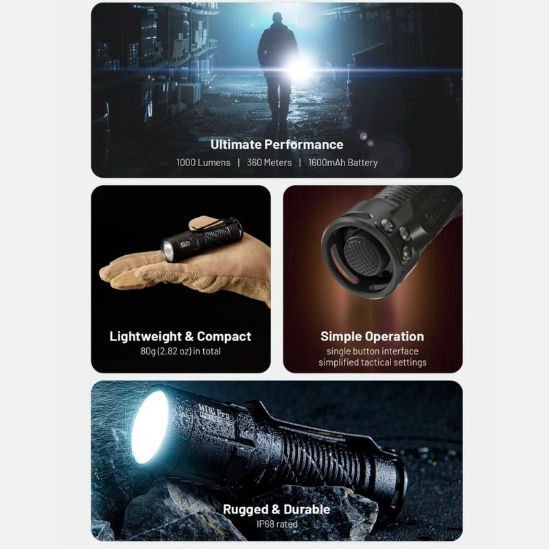 Linterna Nitecore MT1C Pro 1,000 Lúmenes