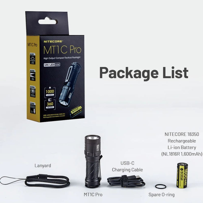 Linterna Nitecore MT1C Pro 1,000 Lúmenes