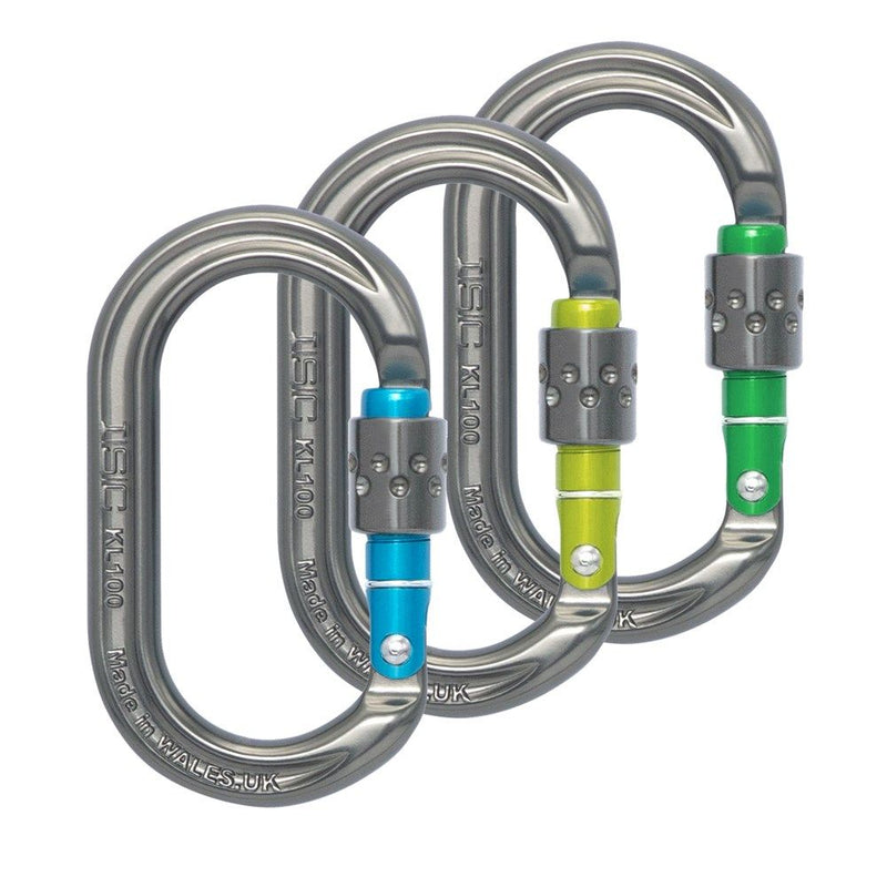 Mosquetón Accesorio Oval ISC Screwgate 9kN KL100SG-3PK  (Pack x3 Aluminio)