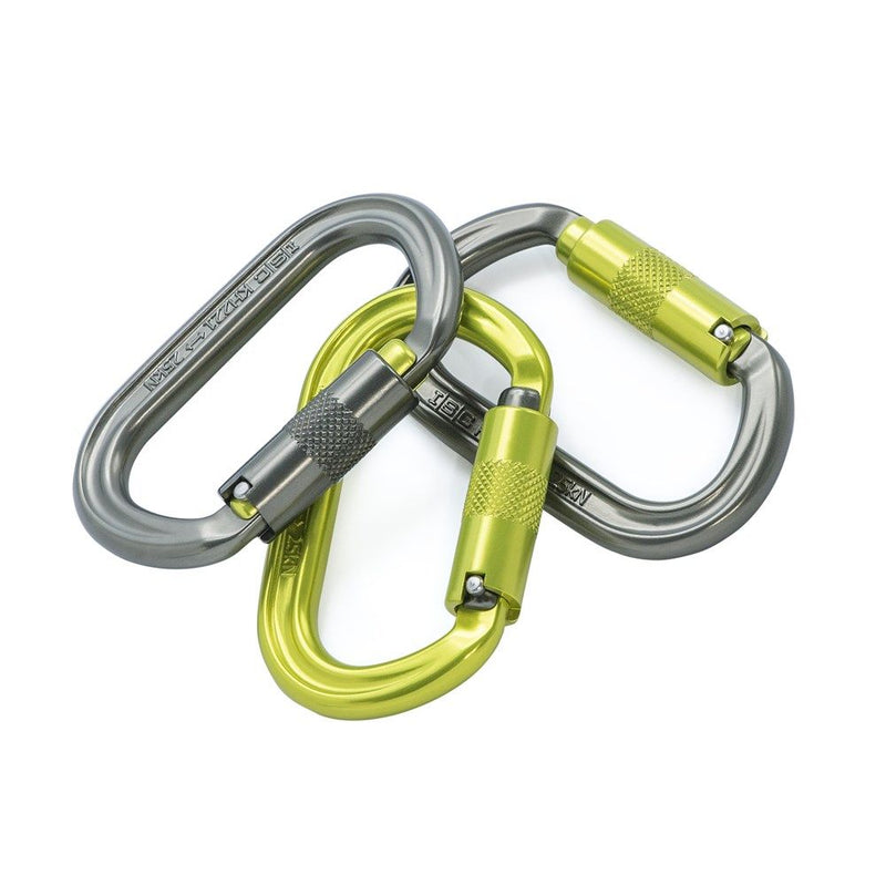 Mosquetón Oval ISC SuperSafe 25kN KH221SSB (Pack x3 Aluminio)