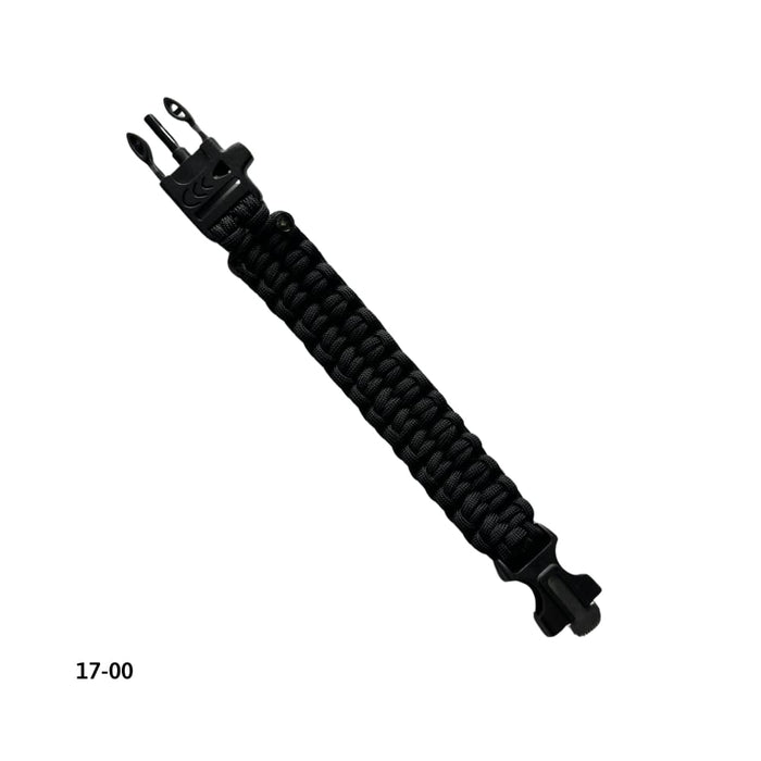 Pulsera Paracord con Silbato y Pedernal Negro (17-00)