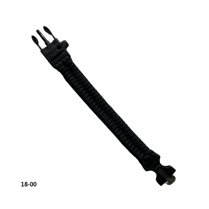 Pulsera Paracord con Silbato y Pedernal Negro (18-00)