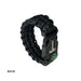 Pulsera Paracord con Brújula, Silbato y Pedernal Negro (B18-00)