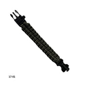 Pulsera Paracord con Silbato y Pedernal Olivo (17-01)