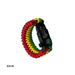 Pulsera Paracord con Brújula, Silbato y Pedernal Rasta (B18-08)