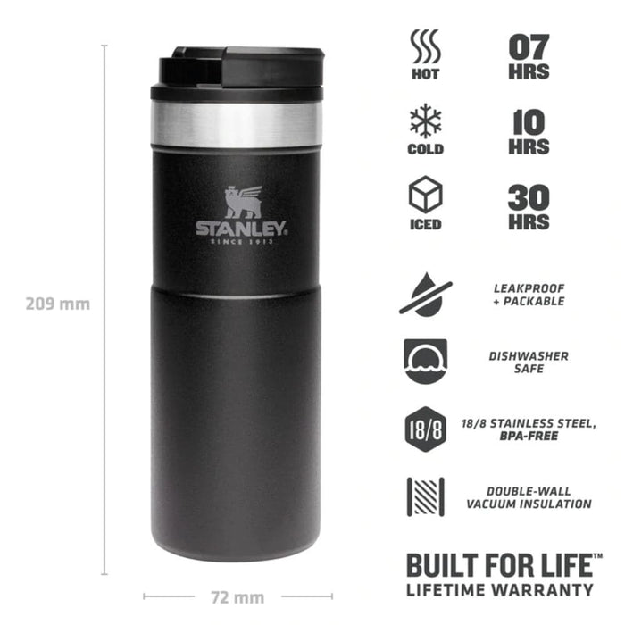 Vaso Térmico Stanley NeverLeak 16oz (470ml) Matte Black Pebble