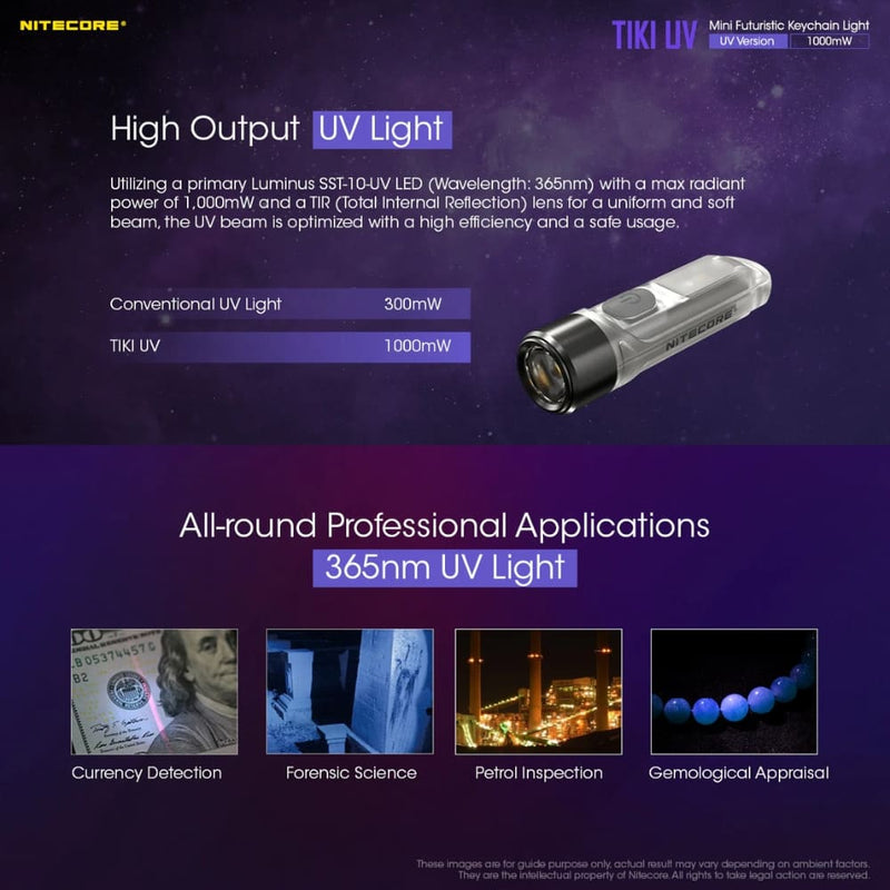 Nitecore Tiki UV Luz Ultravioleta 1000 mW