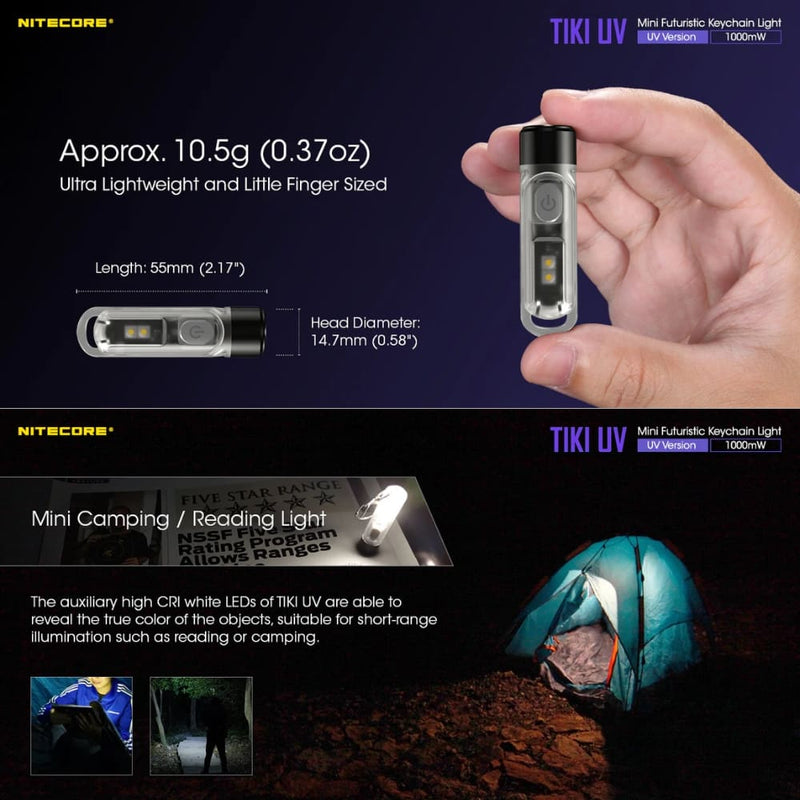 Nitecore Tiki UV Luz Ultravioleta 1000 mW
