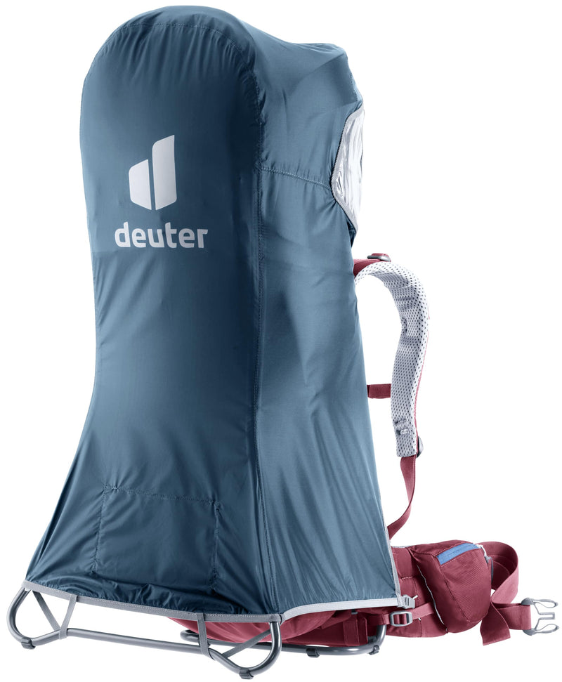 Funda de lluvia Deuter KC Raincover Deluxe azul para mochila portabebés. Protege a tu hijo del mal tiempo.