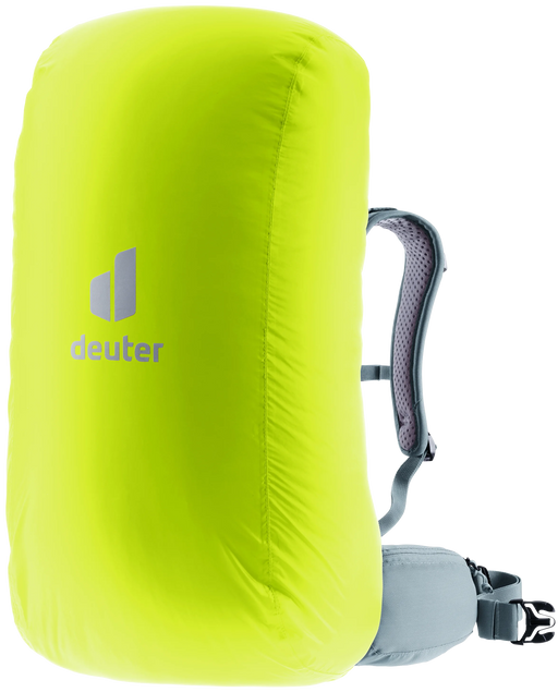 Funda impermeable Raincover School Deuter de color amarillo neón brillante para mochila escolar.