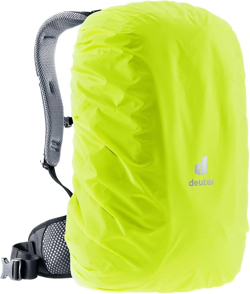 Funda impermeable amarilla Deuter Raincover School para mochila, con correas y hebilla, protege del agua y la suciedad.