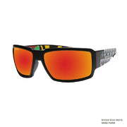 Lentes Boogie Bomber Marco negro con estampado Lente Rojo Foam Rasta