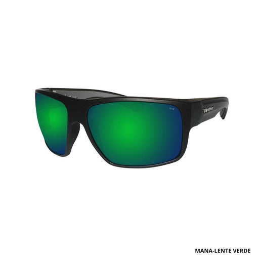 Lente Mana Bomber Marco Negro mate Lente Verde Foam Gris